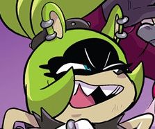 Surge The Tenrec making a goblin face.