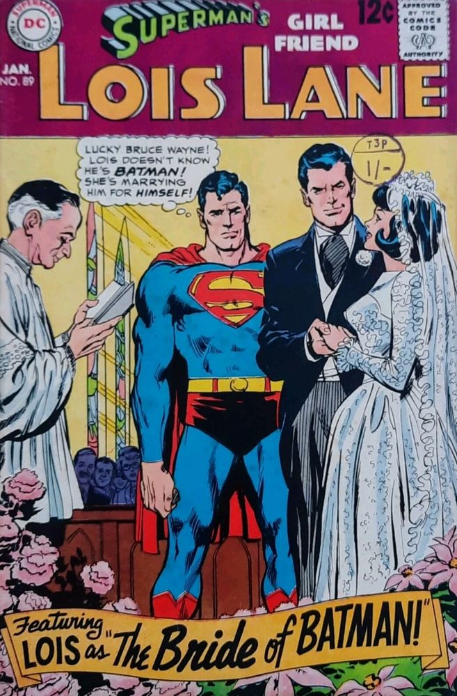 Superman watches the wedding of Lois Lane and Bruce Wayne.