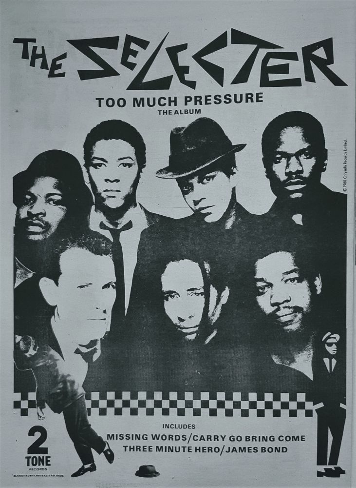Poster featuring the band members of the group The Selecter.
