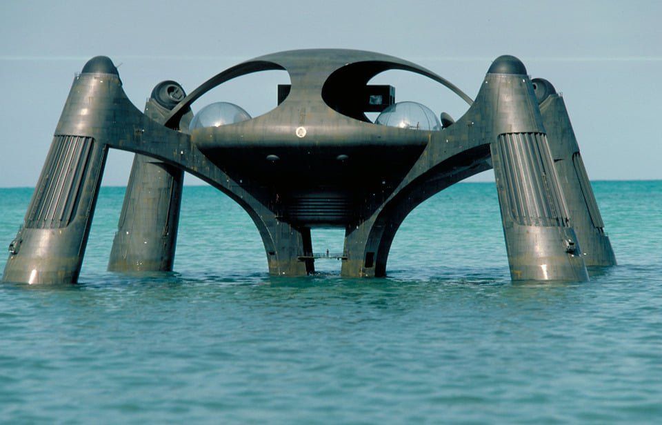 Prepared to sink under the sea, the base from the film The Spy Who Loved Me.