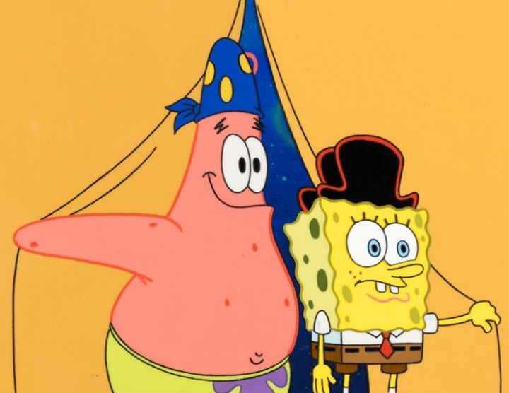 Patrick and SpongeBob dressed as pirates.