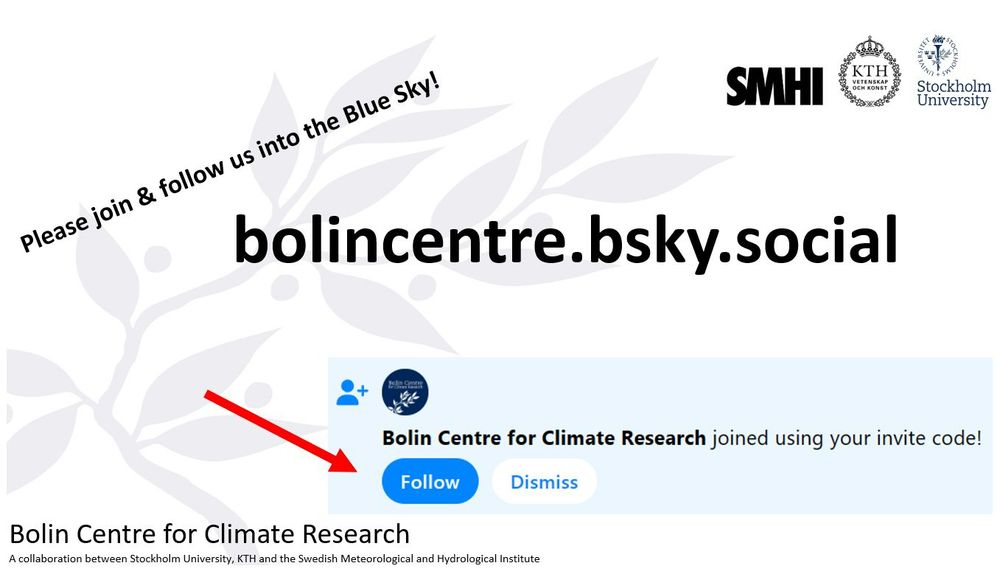 The Bolin Centre for Climate Research has now joined Blue Sky. You can follow us here now @bolincentre.bsky.social