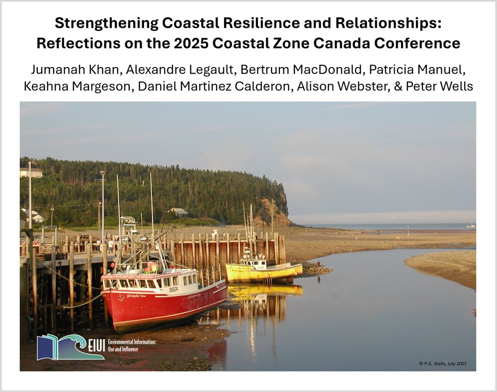 Title, authors’ names, and photograph of a coastal scene from a blog post published on the EIUI website about the 2025 Coastal Zone Canada conference 