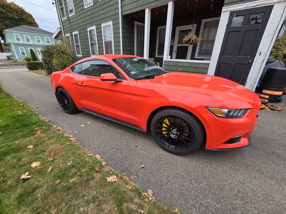 Orange 2015 Ford Mustang 