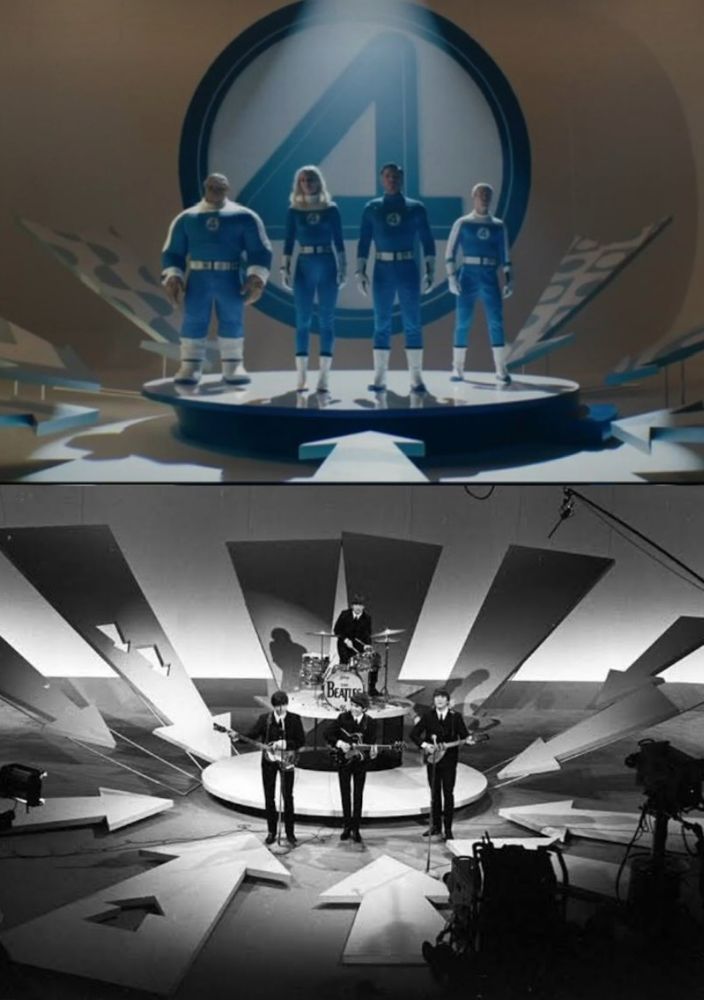 Fantastic Four trailer shot paired with Beatles concert shot to show how the former pays homage to the latter. 