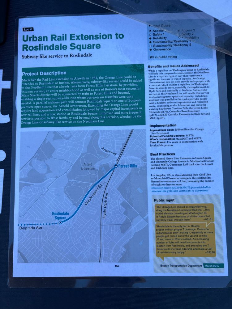 Map showing proposed orange line extension to roslindale 