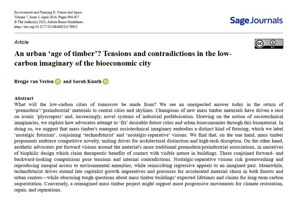 Abstract of the paper "an urban age of timber"