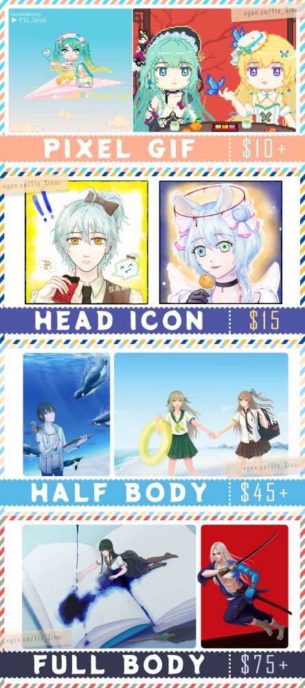 Good morning guys,
My Commissions are open on #VGen! 💚
https://vgen.co/F1s_Sinai
✨Pixel Animation from $10 USD✨ 
✨Watercolor head from $15 USD✨
✨Half Body from $45 USD✨
✨Full Body from $45 USD✨
-
💖Shares are very appreciated!! Thank you!!
#VGenOpen #CommissionOpen #commissions #pixelart #animation #pixelanimation #aseprite #SupportArtists #ArtistForHire #illustration #CommsOpen #artsky #artmoots #artmoot #digitalart #vsky #ocsky #art #opencommission 