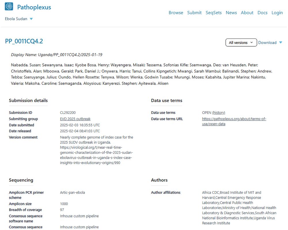 Screenshot of the sequence on pathoplexus