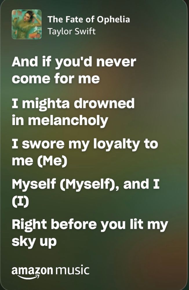 And if you’d never come for me, I mighta drowned in melancholy
I swore my loyalty to Me, myself and I, right before you lit my sky up