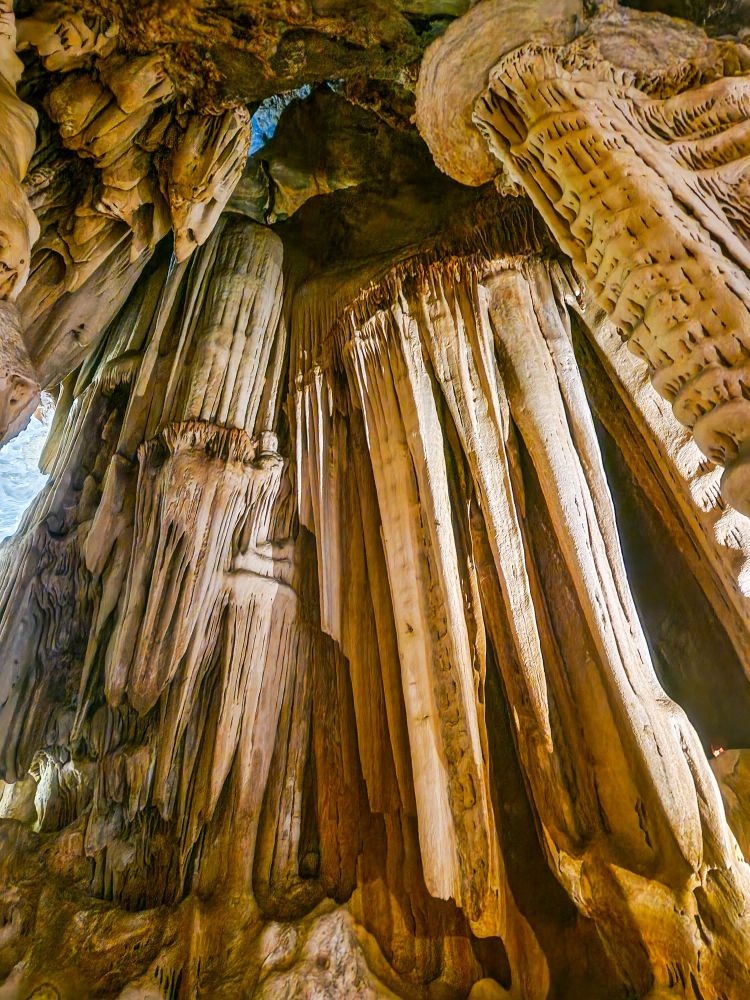 Some of the beautiful stalactites inside Cango Caves in South Africa. 