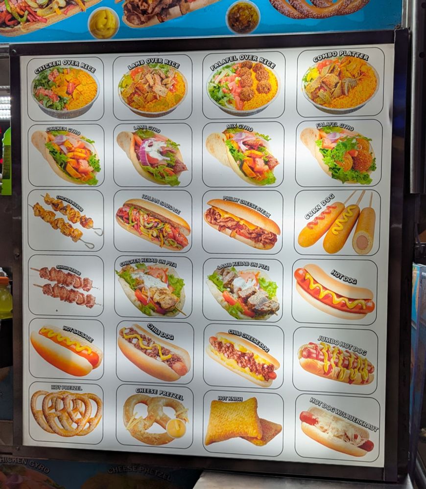 Late nite hot dog/sausage/cart menu