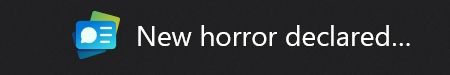 Screenshot of my computer giving me news that a new horror has been announced