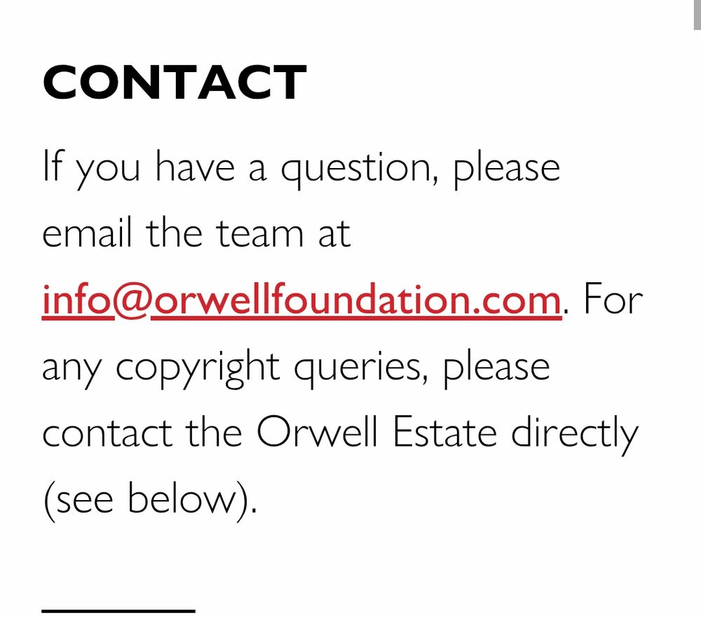 Contact information for the Orwell Foundation