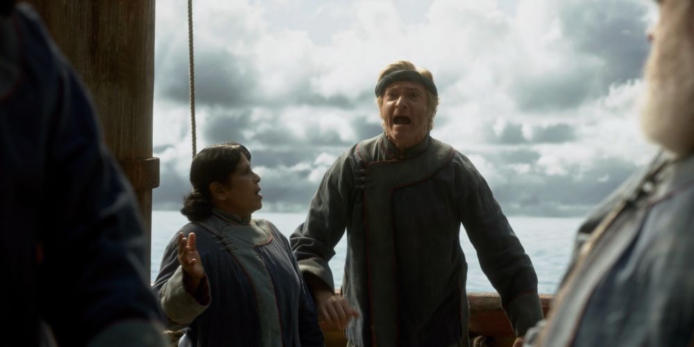 Stede is crying out from the deck of Zheng’s ship.