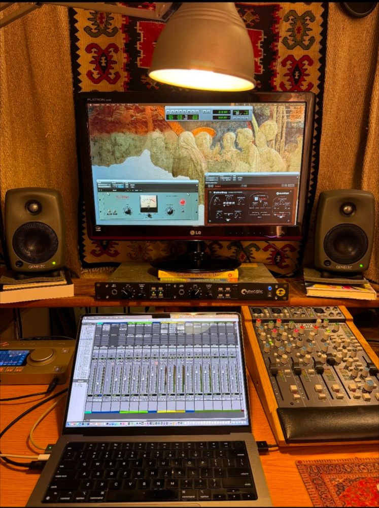 Dreyer's English and The Fantastic Mr. Fox are helping the monitor achieve the perfect height at Richard Shindell's recording studio