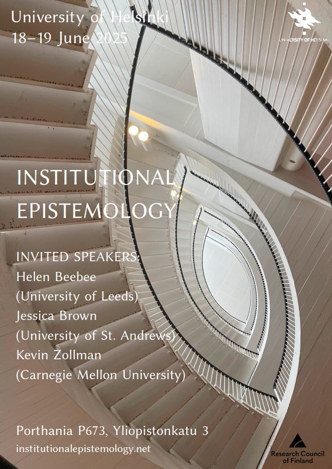 Institutional Epistemology 2025 workshop poster