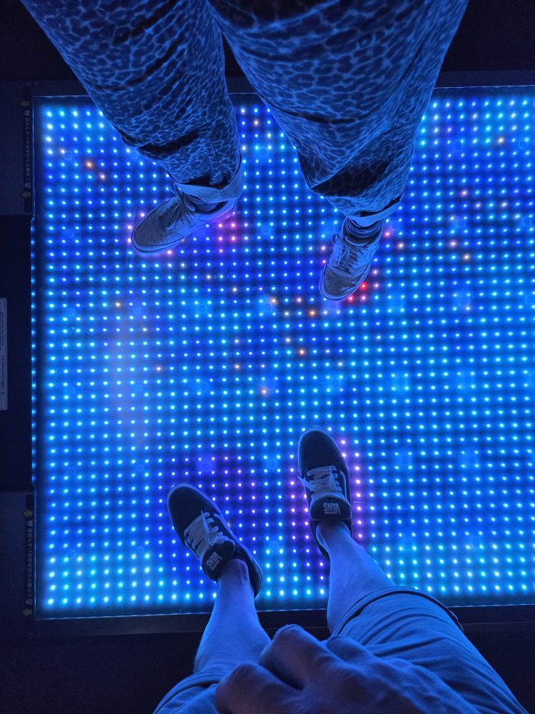 Voeten op leddansvloer