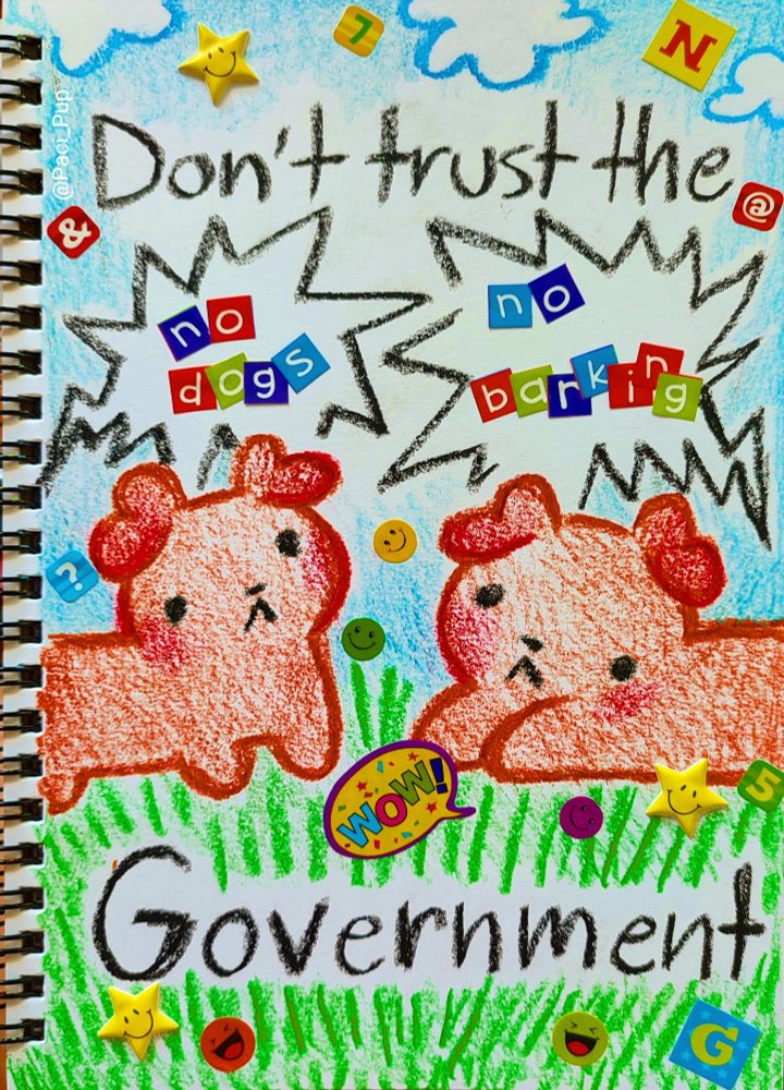 Drawing of two puppies 