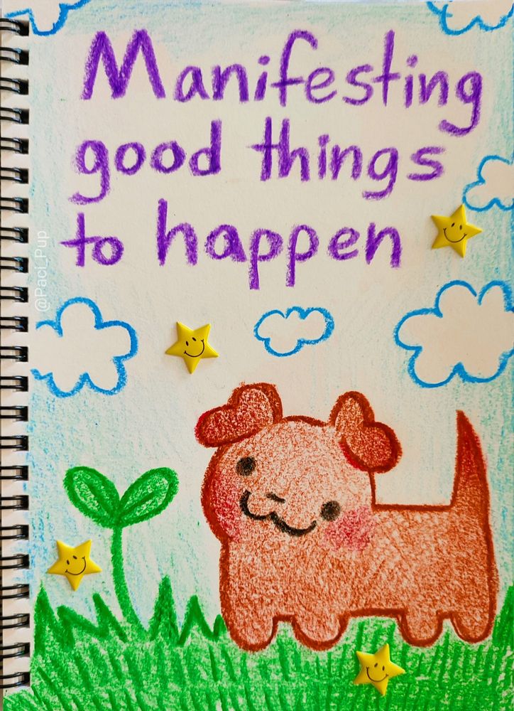 Drawing of a puppy with the caption; 