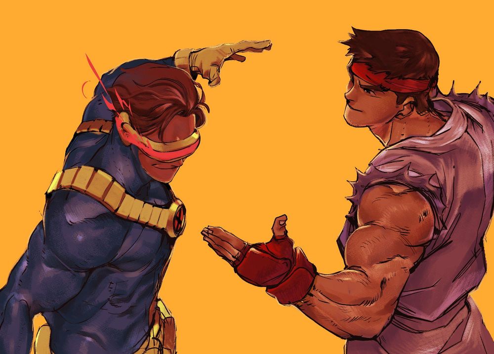 Cyclops and Ryu dapping