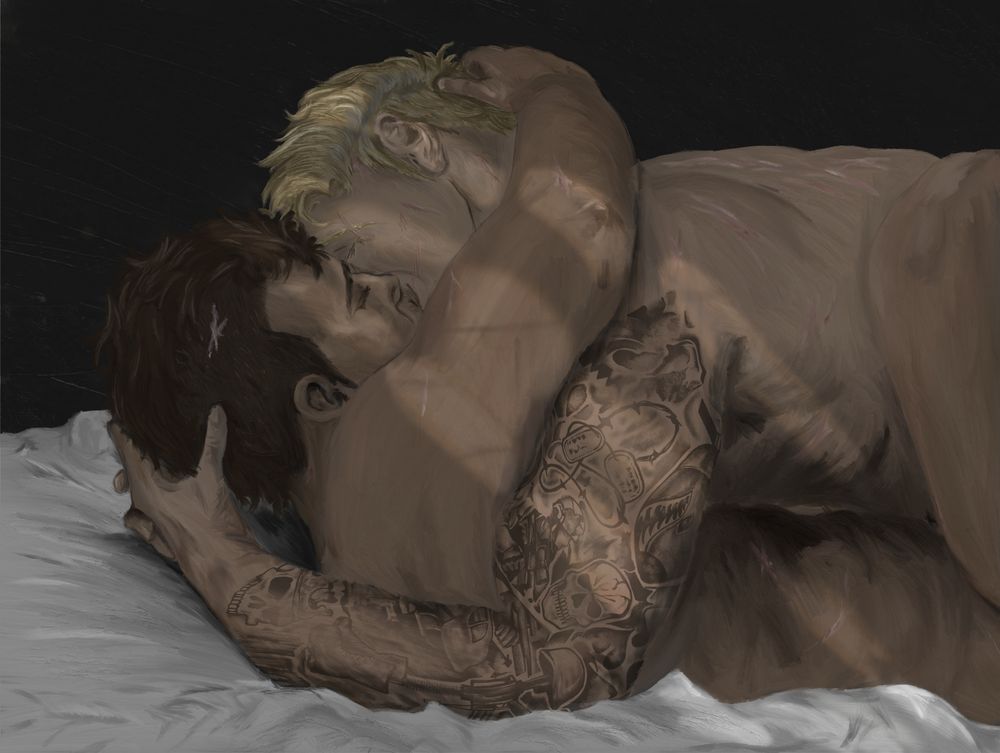 Soap and Ghost kissing