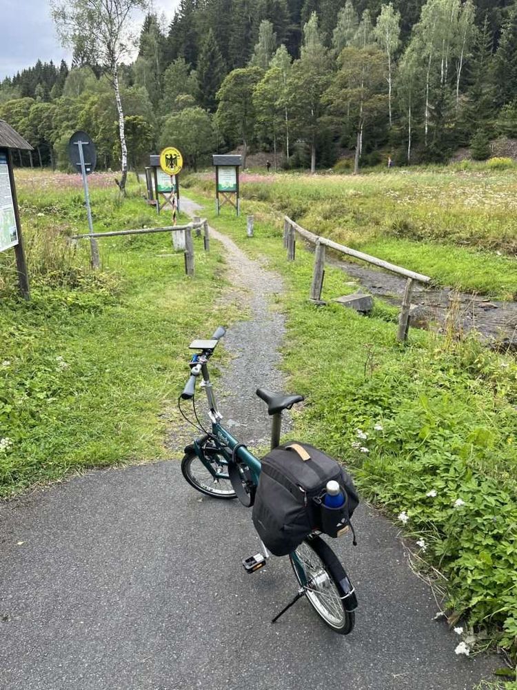 A small cycle path at the border between Moldava v Krusných horách and Holzhau. August 2024.