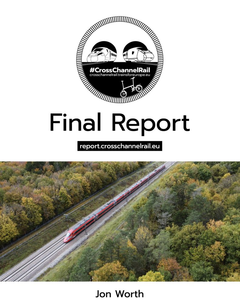 Front page of the report with a Frecciarossa on it