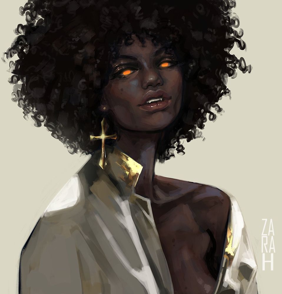 A portrait of a vampire woman
