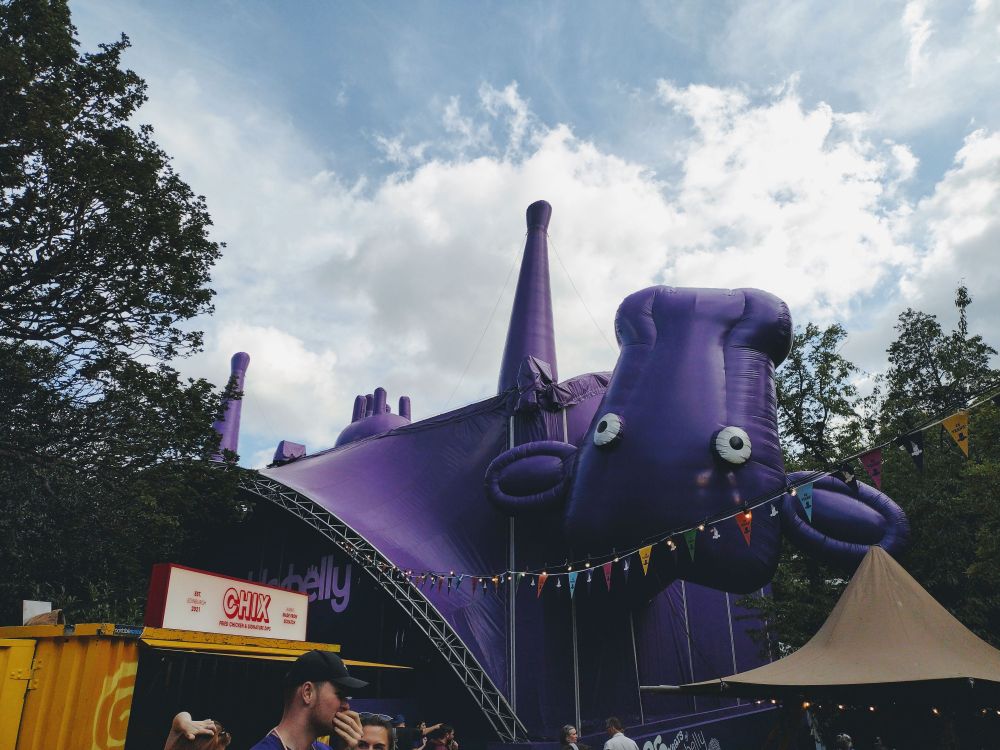 Photo of the giant purple cow venue at the underbelly in Edinburgh