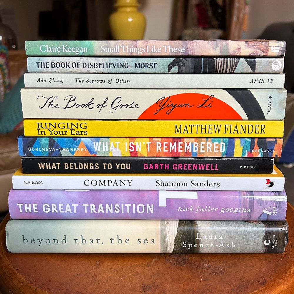 Stack of books. Various authors/titles.