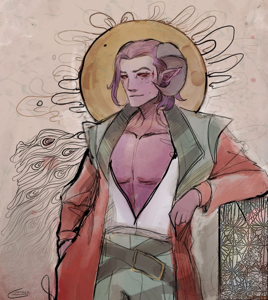 An Illustration of Mollymauk from Critical Role campaign 2.