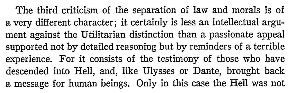 Passage of essay by HLA Hart