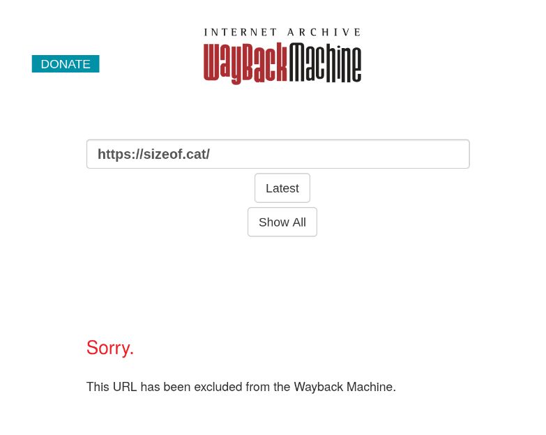 Wayback Machine исключил этот сайт из архива
