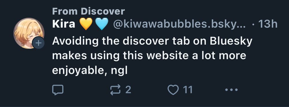 The skeet I’m replying to in my Discover feed