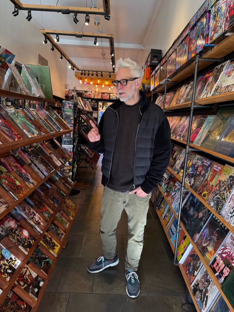 James Gunn at comic book store