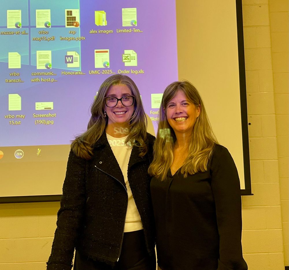 Sara and Tara after her talk