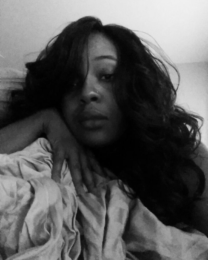 Pretty Black woman with tousled hair