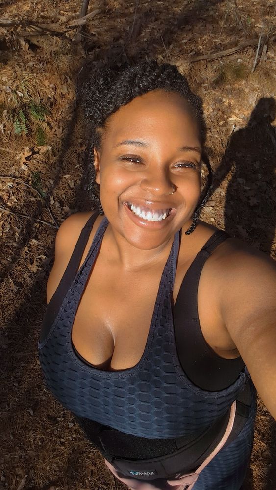 Pretty Black woman enjoying nature