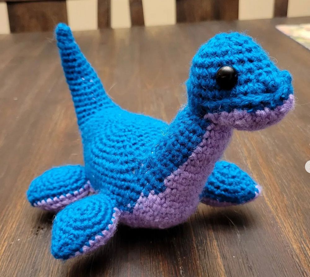 crocheted pleisosaur