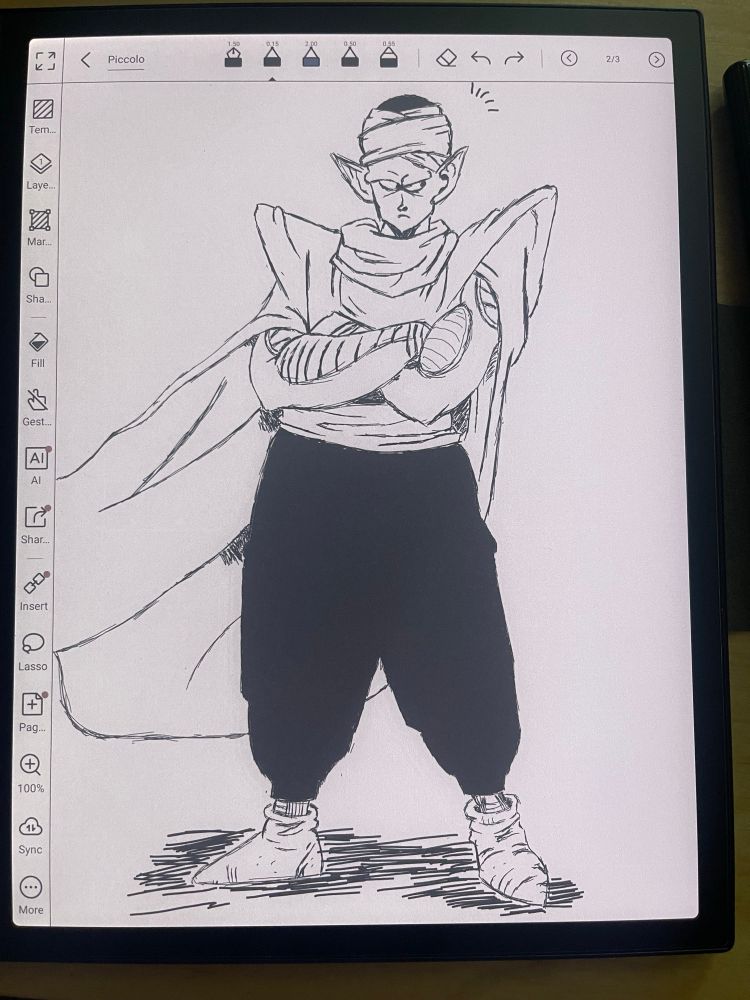 Sketch of piccolo from dbz