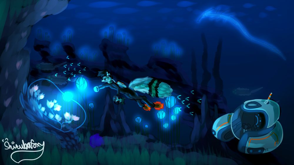 Shiruba scanning a membrane tree in the Grand Reef