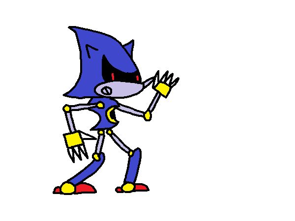 MS paint drawing of Metal Sonic from memory. yeah