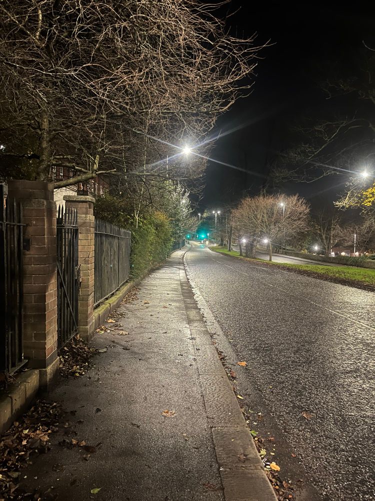 a big long empty road in Leeds 