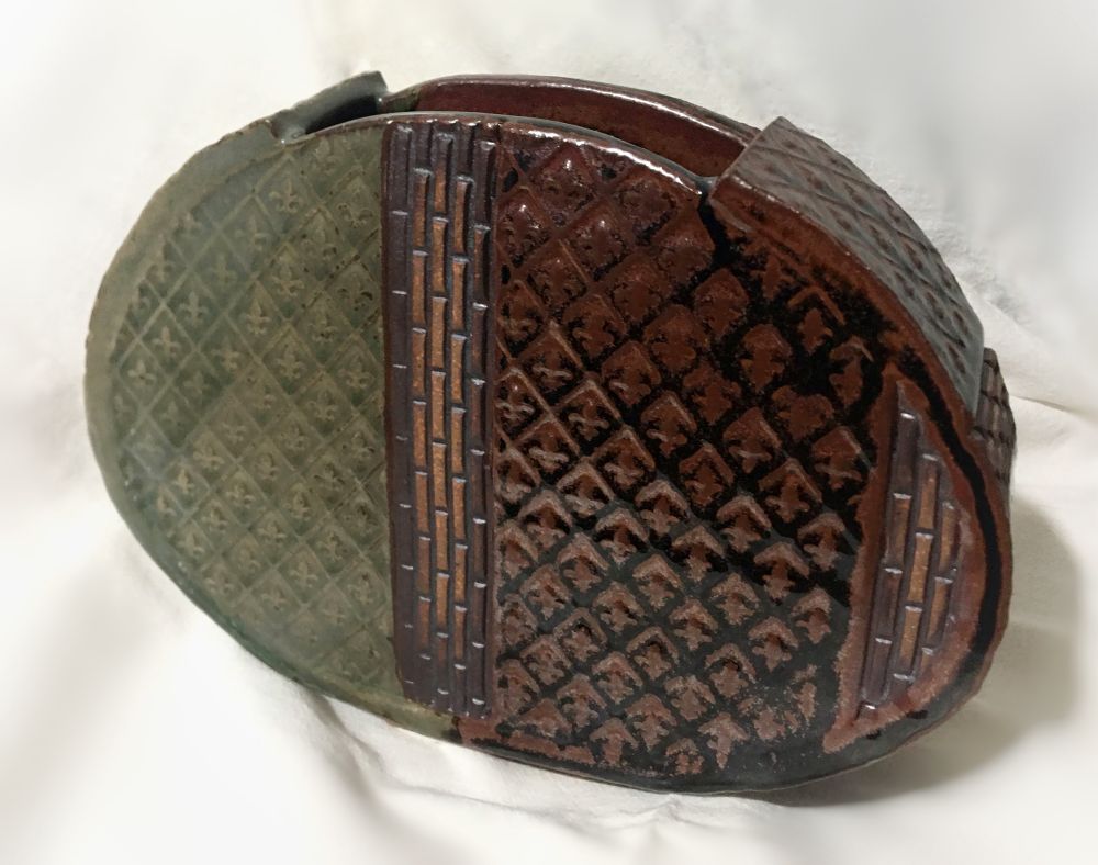 Texured slab-built vase.