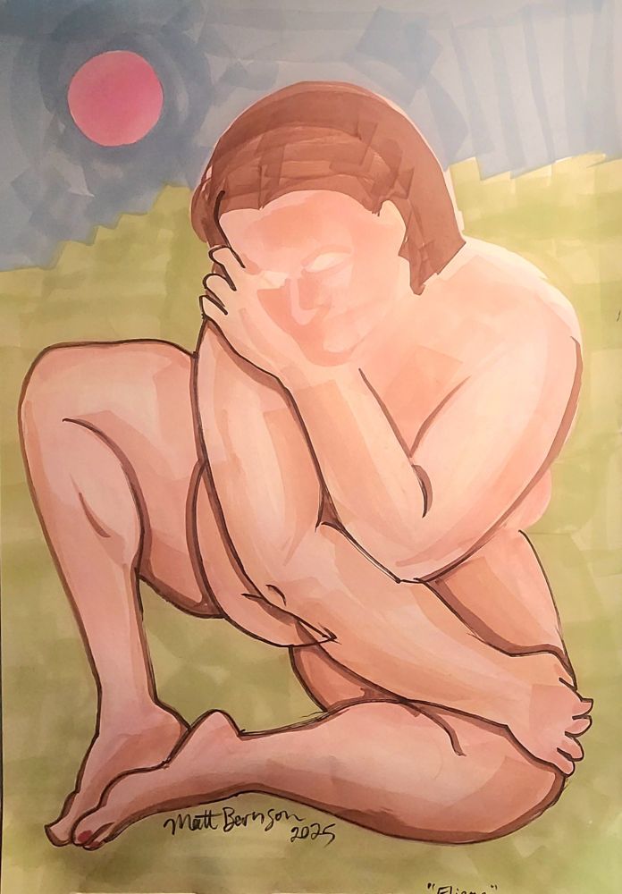 Color drawing of a nude woman