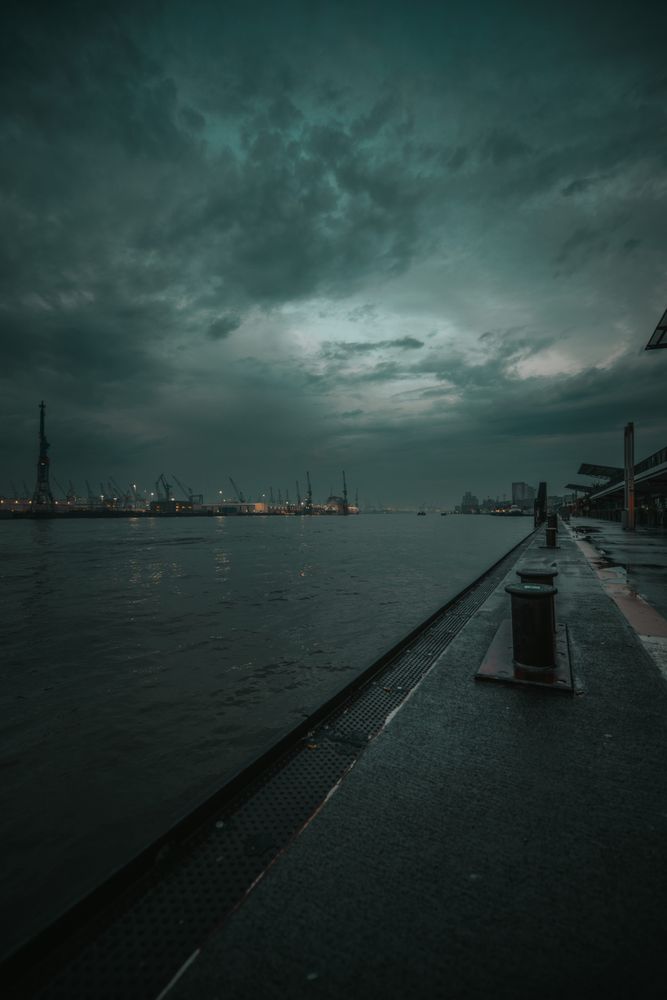 Hamburg harbour in the morning