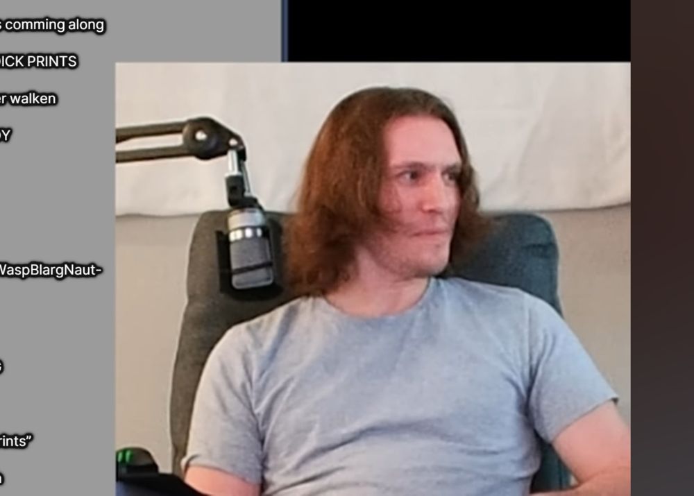 screenshot of jerma with shoulder length hair from his "Stream plans for 2024" stream