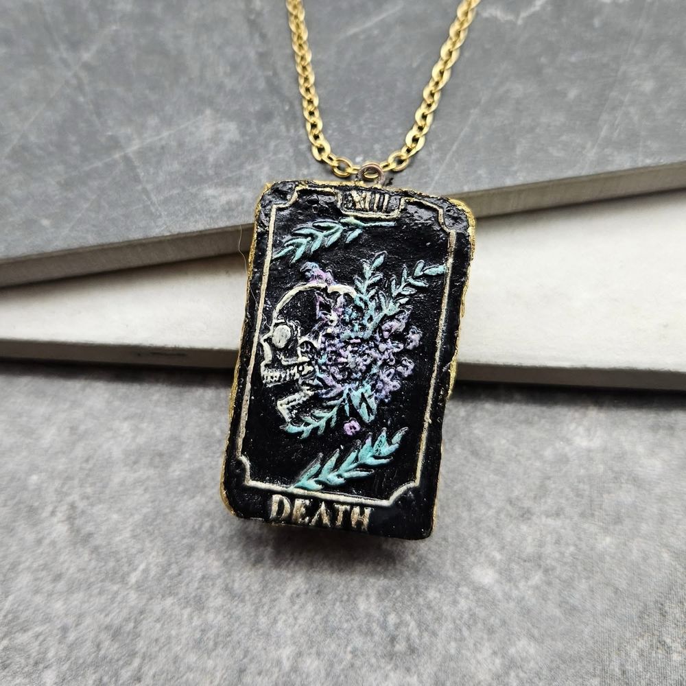 A death tarot card necklace 