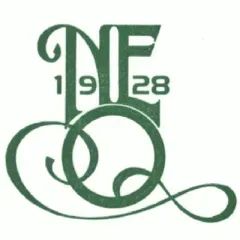 a green and white logo for the New England Quarterly 